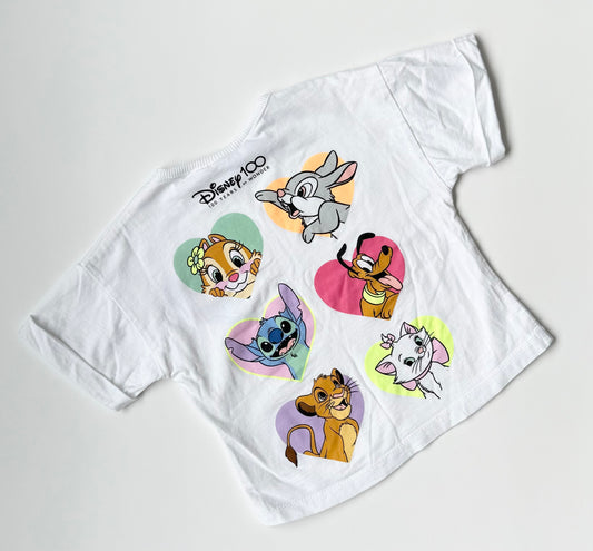 Zara x Disney 100 Minnie Mouse & Friends Hearts White T-Shirt (2-3 Years)