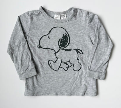H&M x Peanuts Grey Snoopy Long Sleeve & Pants Set (12-18 Months)