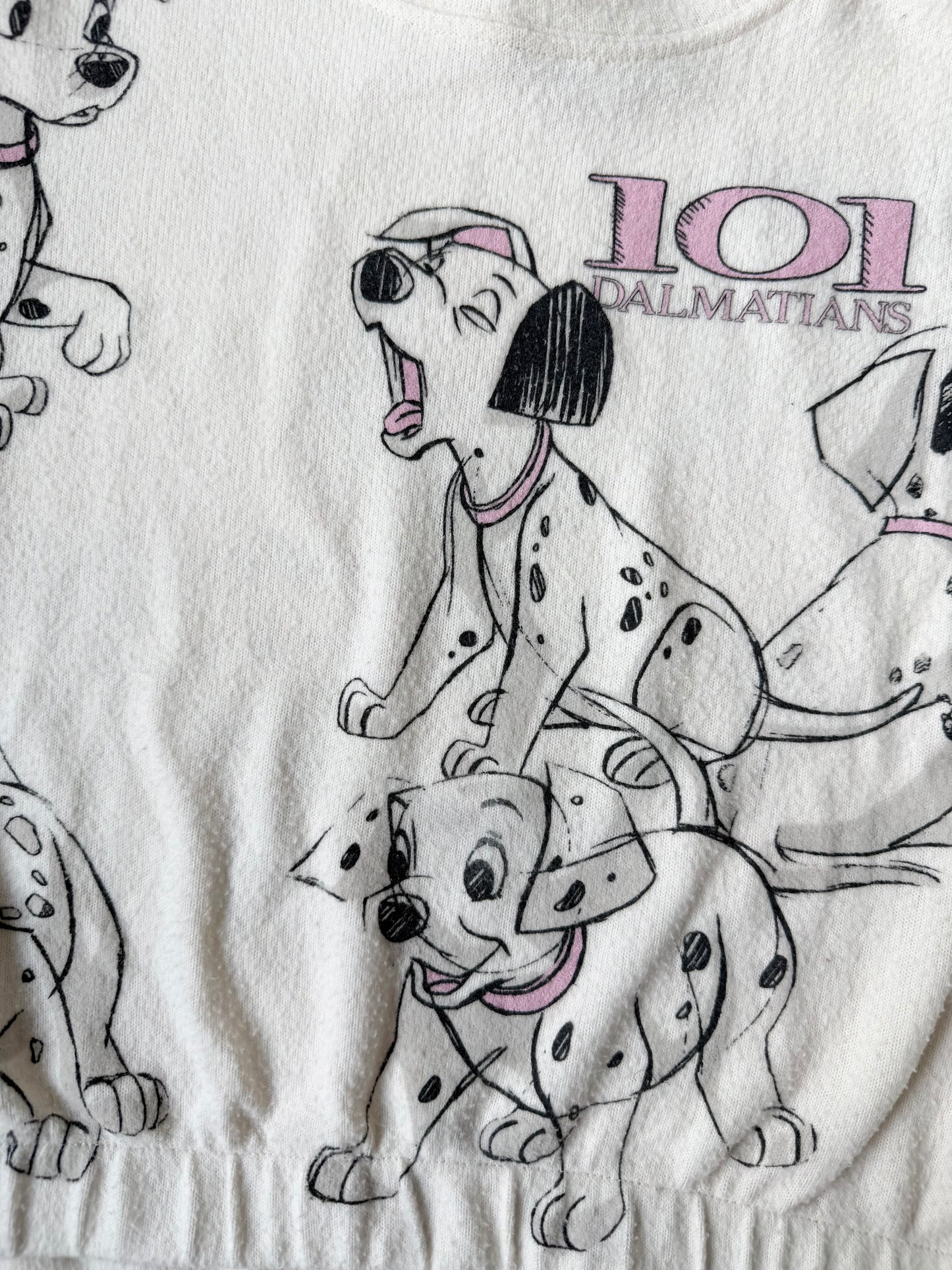 Zara x Disney 101 Dalmatians White & Pink Fuzzy Pullover Sweater (6 Years)