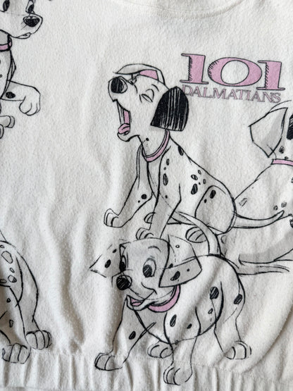 Zara x Disney 101 Dalmatians White & Pink Fuzzy Pullover Sweater (6 Years)