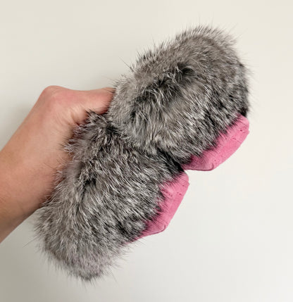 Manitobah Mukluks Pink Beaded Fur Trim Moccasin Slippers (7-8)