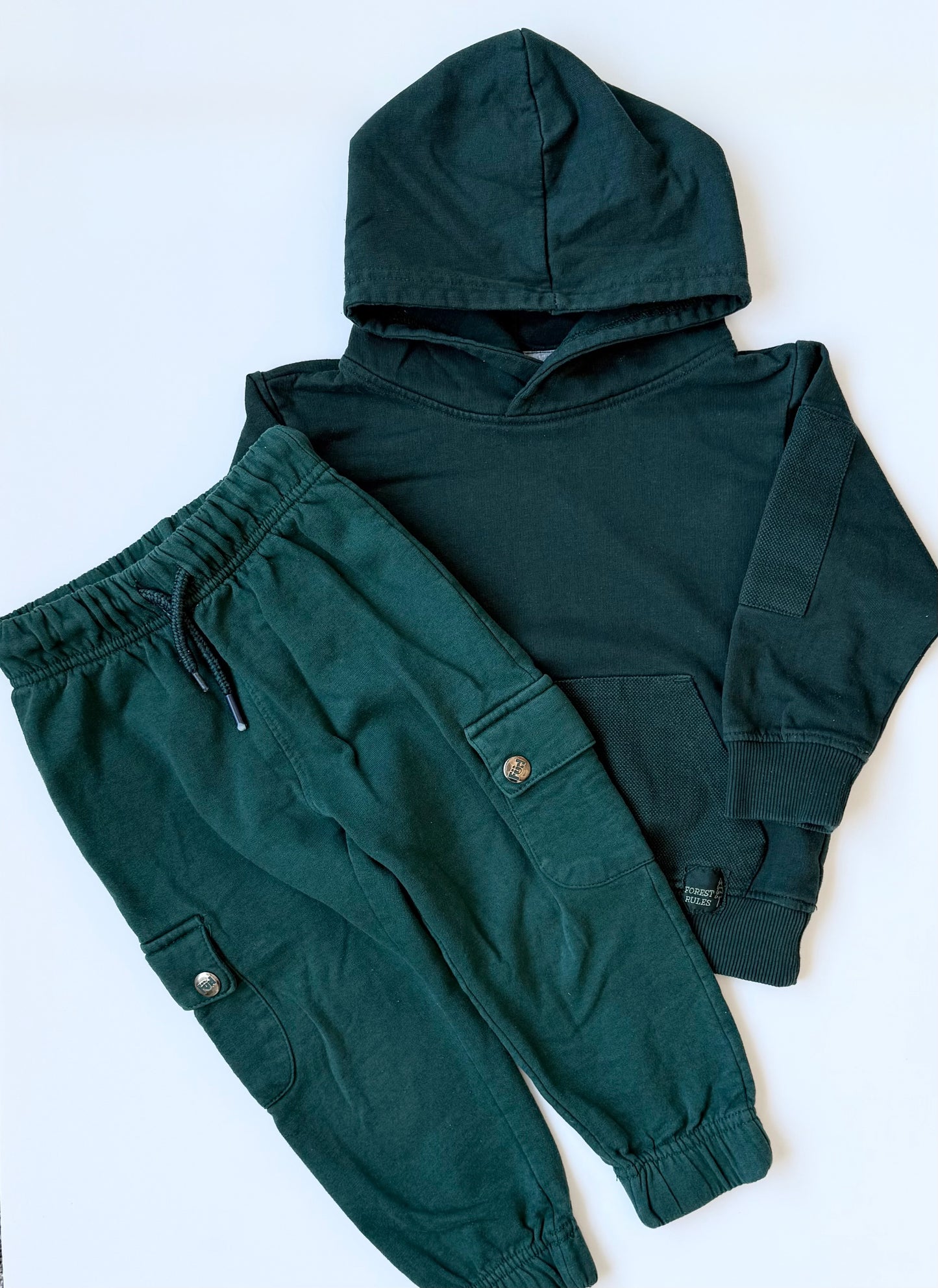 Mo Kids Dark Green Sweater & Pants Set (3/4 Years)
