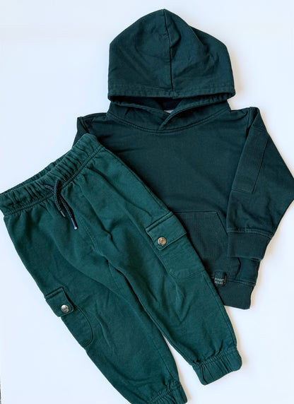 Mo Kids Dark Green Sweater & Pants Set (3/4 Years)