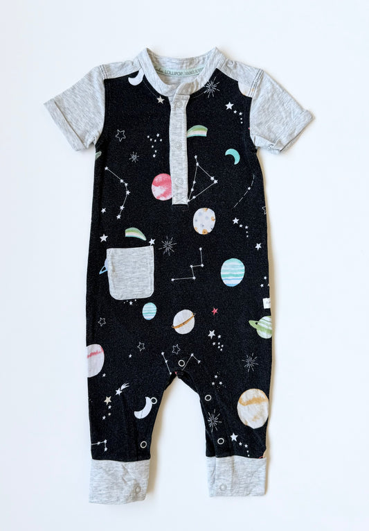 Loulou Lollipop Planets T-Shirt Jumpsuit (3-6 Months)