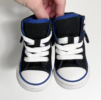Converse Black & Blue High Top Lace Up Sneakers (4)
