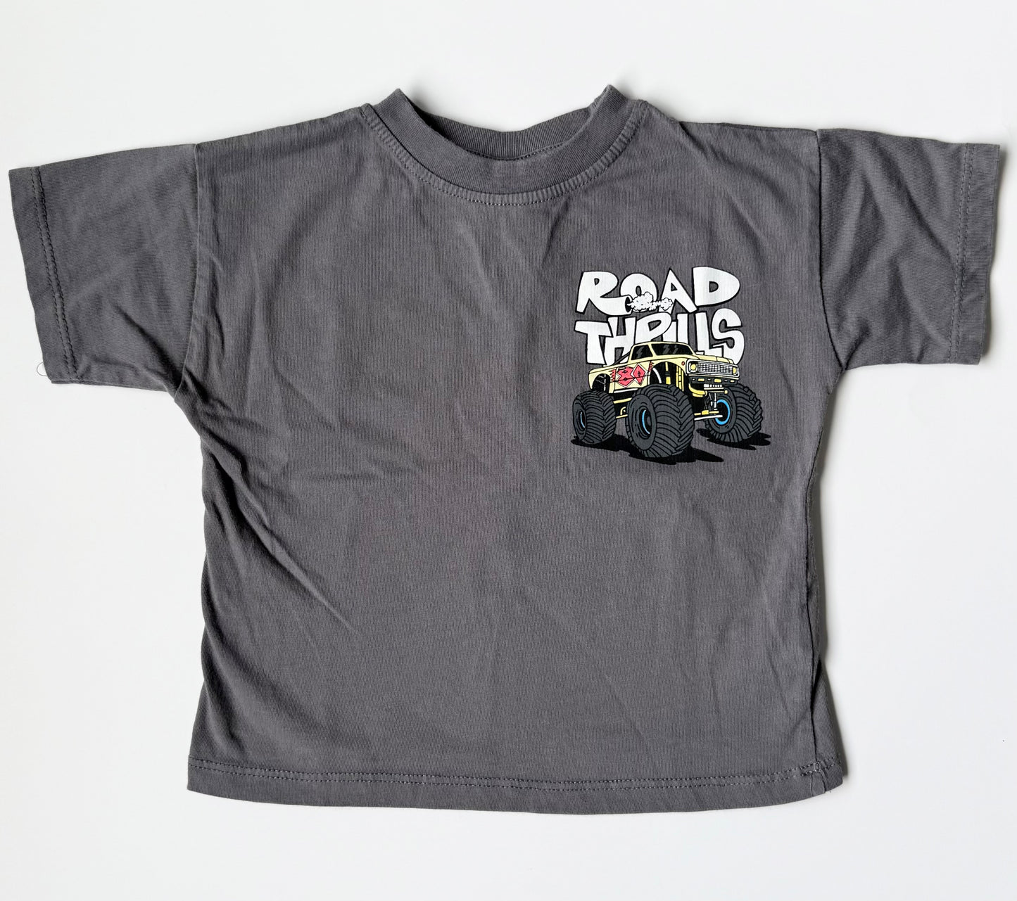 Zara Grey “Road Thrills” Monster Truck T-Shirt (2 Years)