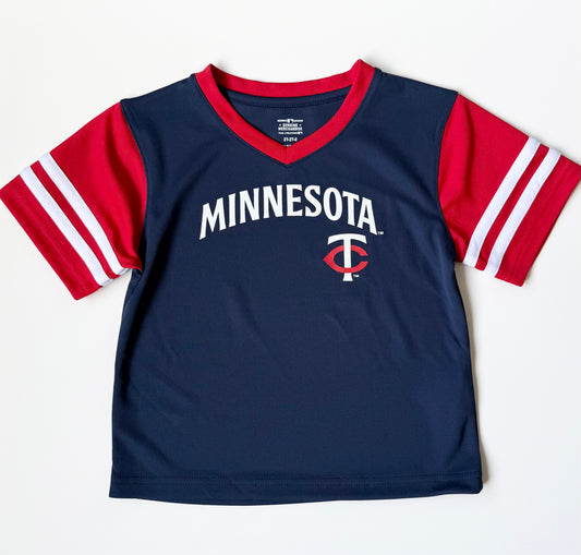 Minnesota Twins Blue & Red Baseball Jersey/T-Shirt (2T)
