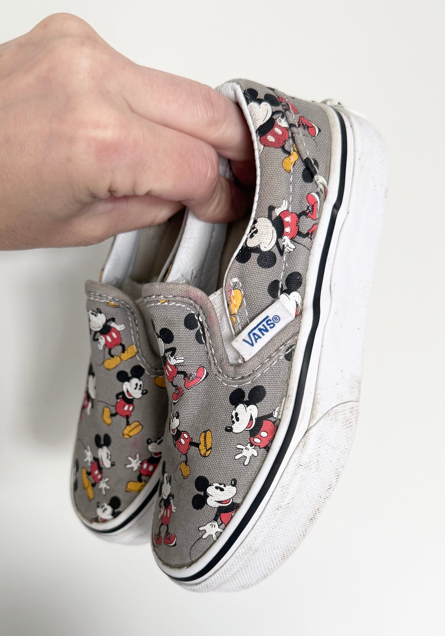Vans x Disney Grey Mickey Mouse Slip On Sneakers (10.5)