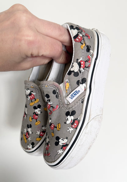 Vans x Disney Grey Mickey Mouse Slip On Sneakers (10.5)