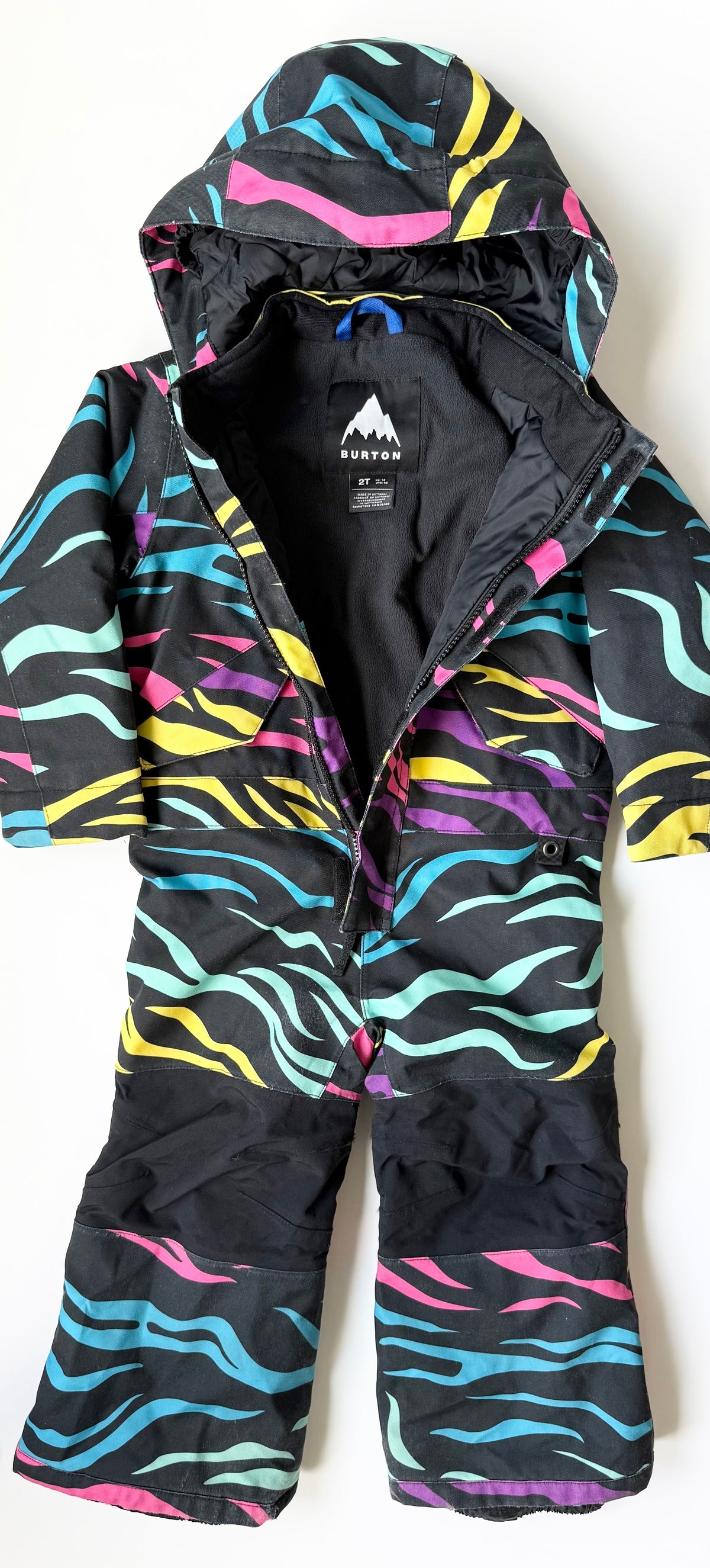 Burton Black & Colorful Stripes One Piece Snowsuit (2 Years)