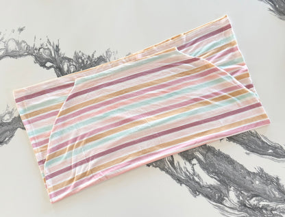 Copper Pearl Multicolor Pastel Striped Car Seat/Nursing Cover