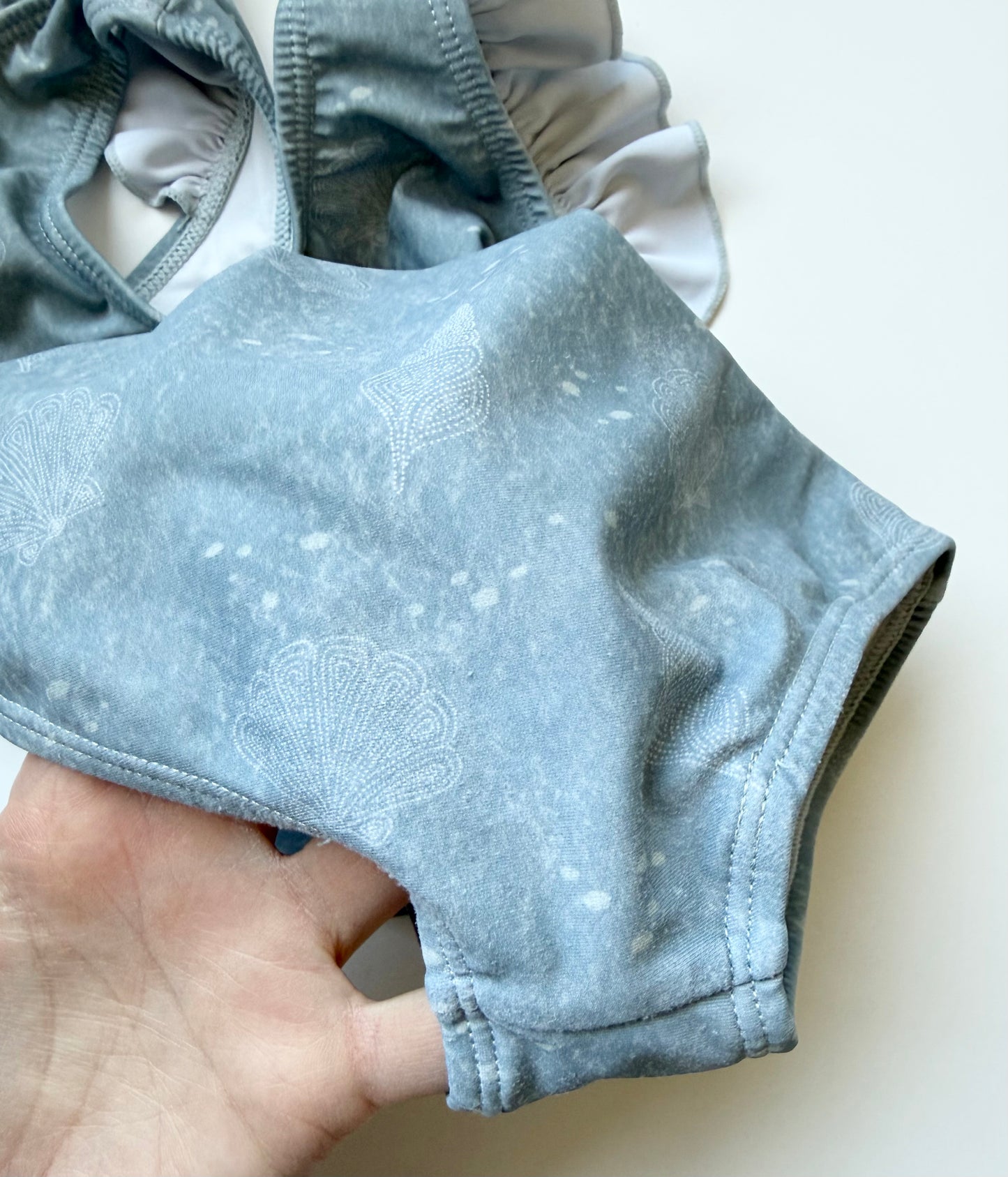 Current Tyed “Cove” Blue Shells Ruffle Shoulder One Piece Swimsuit (2/3 Years)