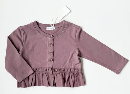 Jamie Kay Purple Peplum Button Cropped Sweater - New (3 Years)