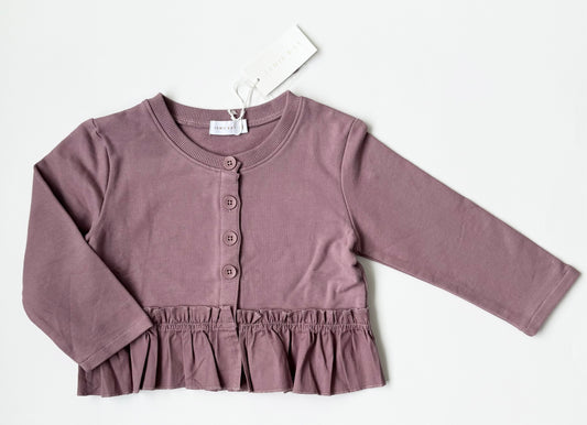 Jamie Kay Purple Peplum Button Cropped Sweater - New (3 Years)