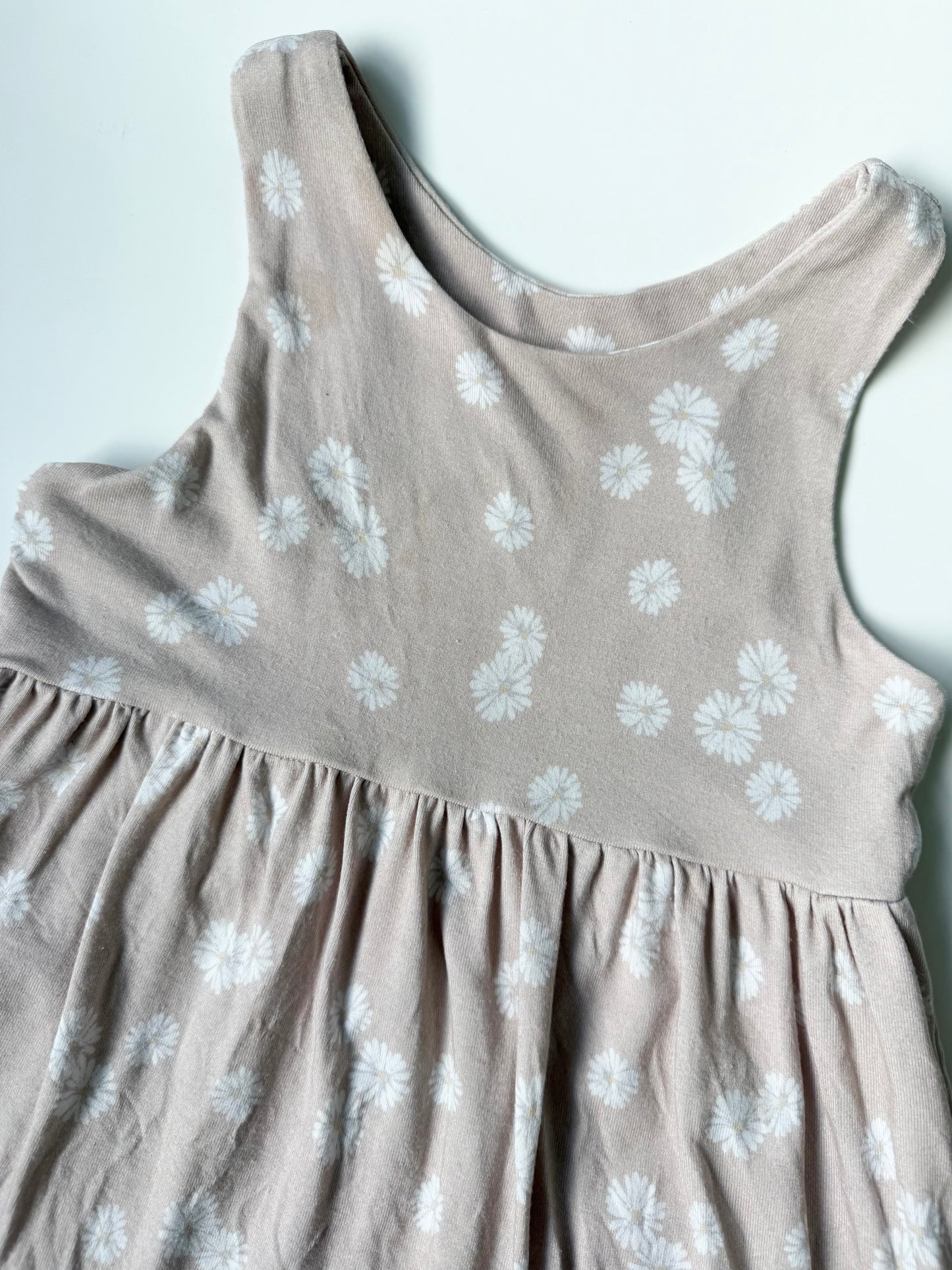 Lou & Bear Beige & Dainty White Floral Tank Dress (4-5 Years)