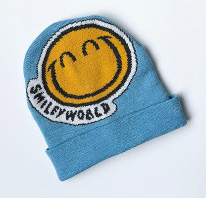 H&M x Smiley World Blue Smiley Cuffed Beanie (8-11 Years)
