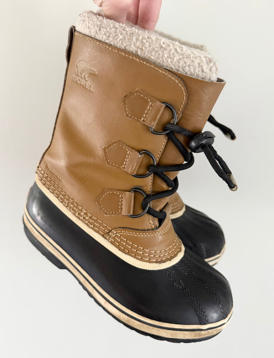 Sorel Yoot Pac Light Brown Nylon Winter Boots (US1)