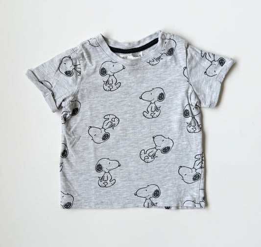 H&M x Peanuts Grey Snoopy T-Shirt (6-9 Months)