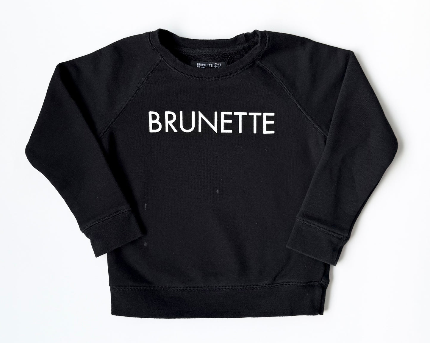 Brunette the Label Black “Brunette” Crewneck Sweater (4/5 Years)