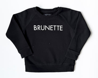 Brunette the Label Black “Brunette” Crewneck Sweater (4/5 Years)