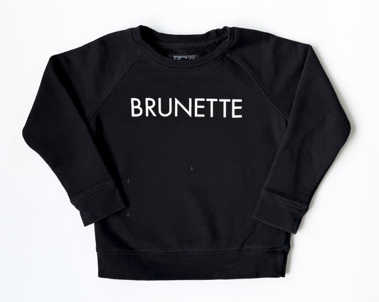 Brunette the Label Black “Brunette” Crewneck Sweater (4/5 Years)