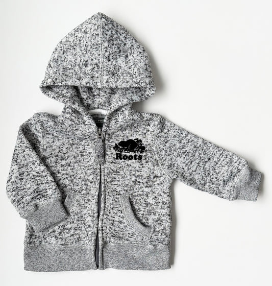 Roots Baby Black & White Zip Up Hoodie (6-12 Months)