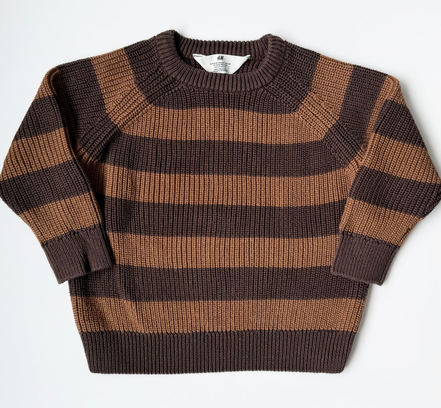 H&M Tan & Dark Brown Striped Sweater (2-4 Years)