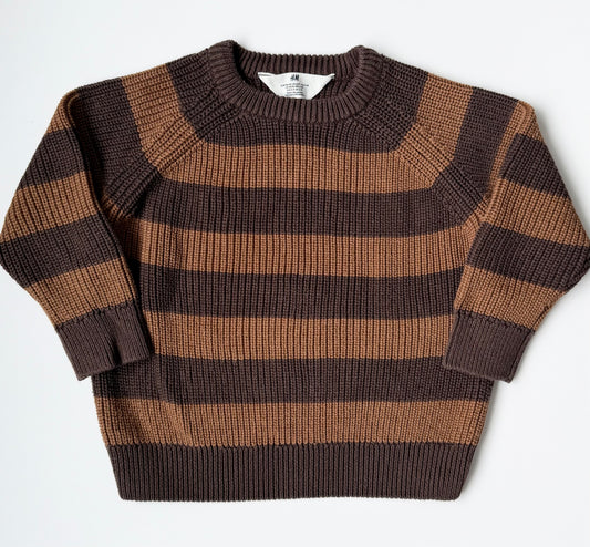 H&M Tan & Dark Brown Striped Sweater (2-4 Years)
