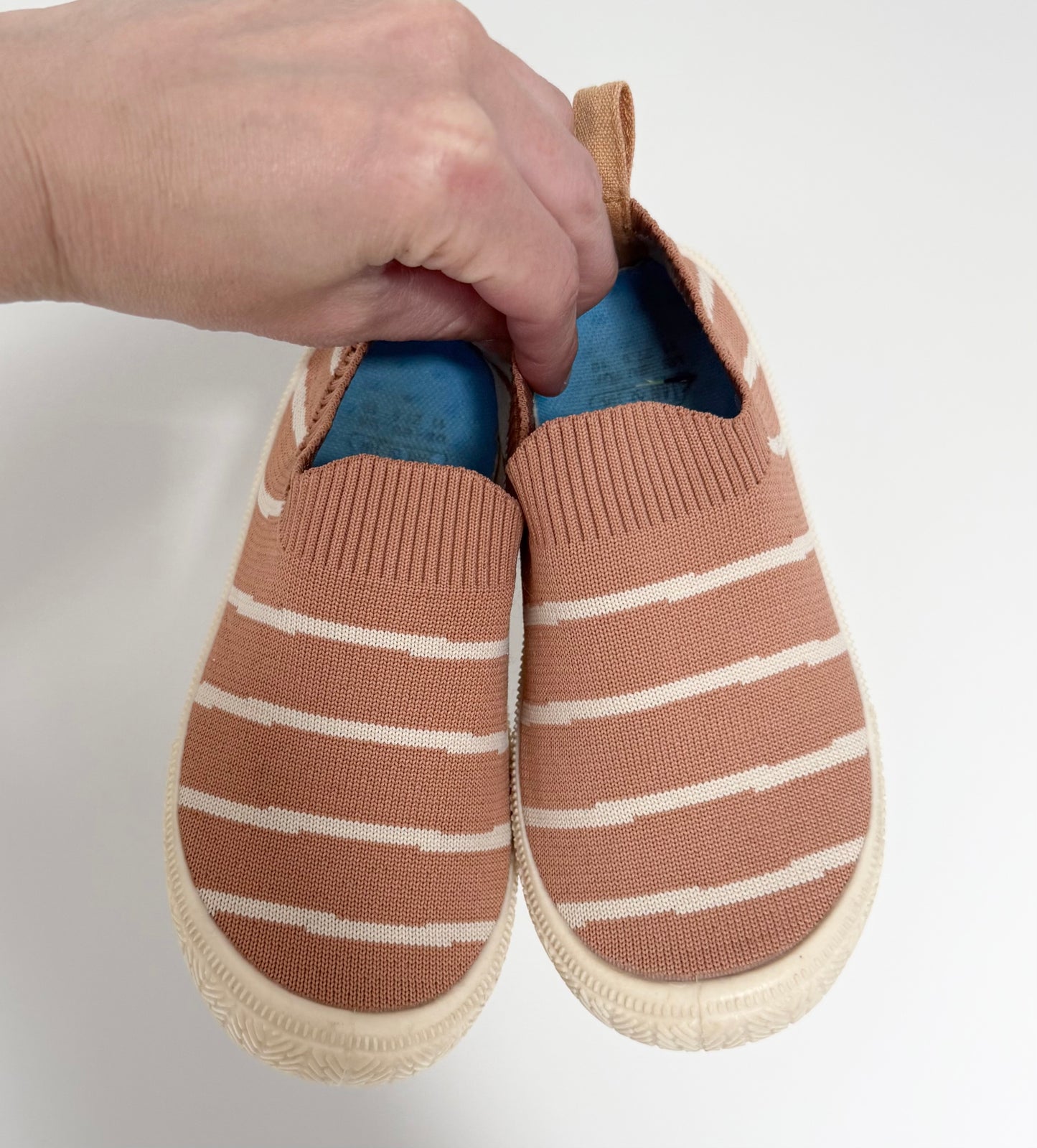 Jan & Jul Dark Orange Striped Knit Slip Ons (11)