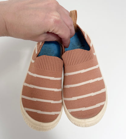 Jan & Jul Dark Orange Striped Knit Slip Ons (11)
