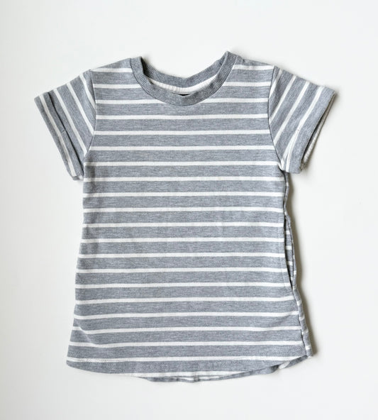 Little Bipsy Grey & White Stripped T-Shirt Dress (12-18 Months)