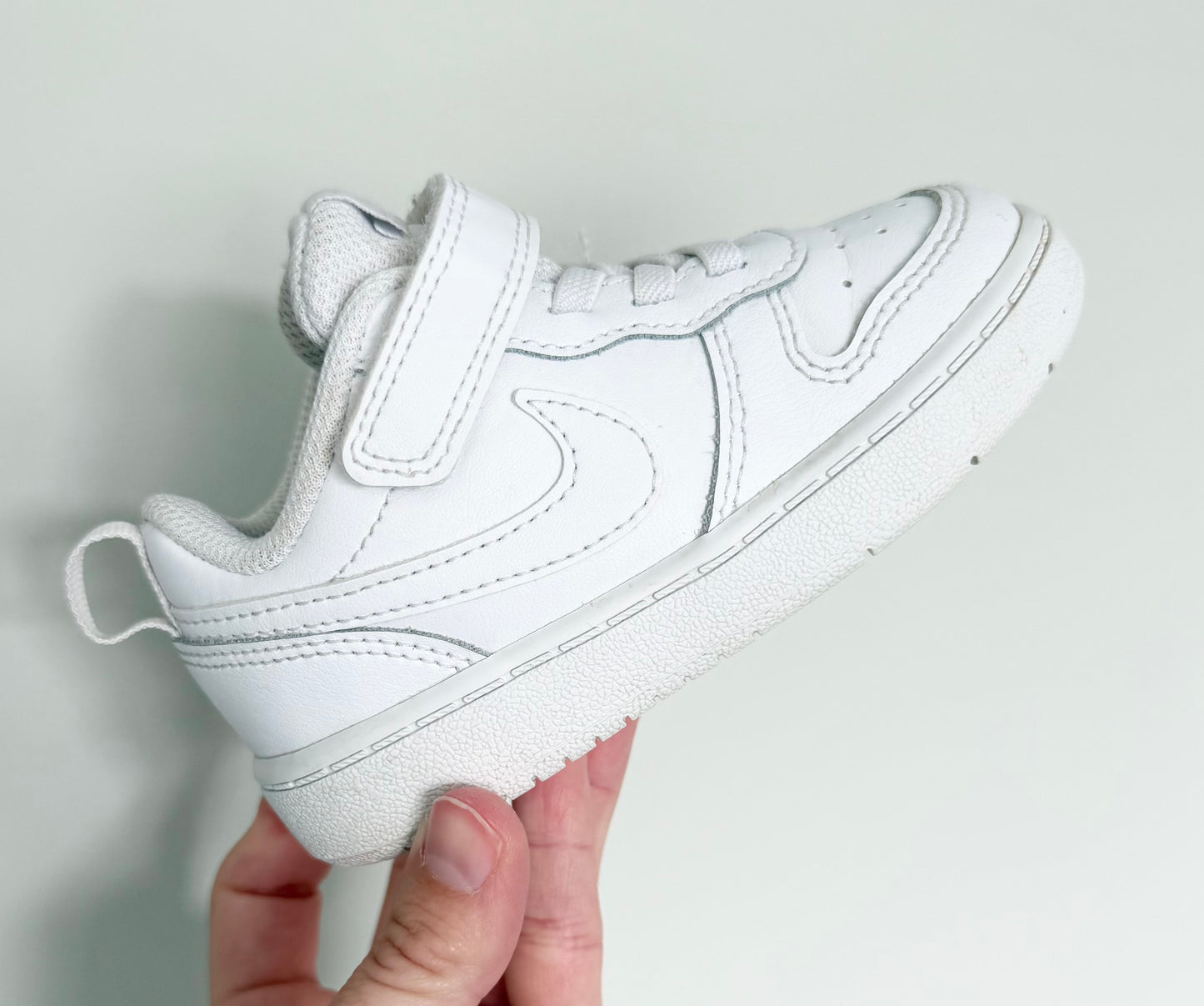 Nike Court Borough Low Recraft All White Stretch Lace & Velcro Sneakers (7)