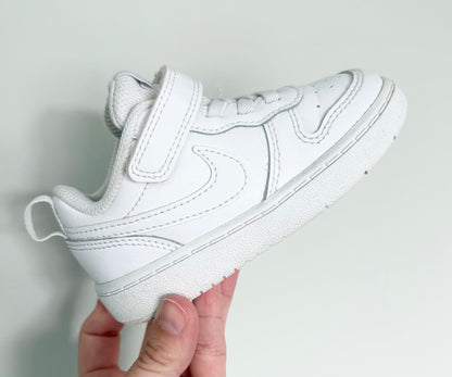 Nike Court Borough Low Recraft All White Stretch Lace & Velcro Sneakers (7)