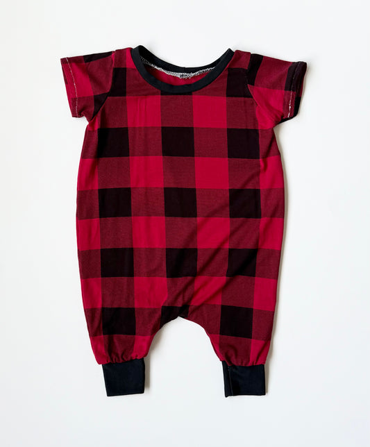 The Modern Little Plaid T-Shirt Jumpsuit (3-6 Months)