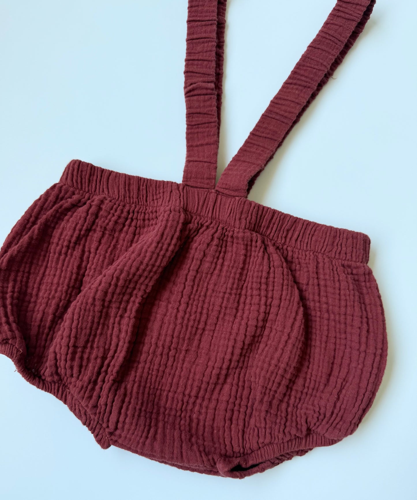 Ruby & Co Dark Red Muslin Suspenders Bubble Bloomers (4-5 Years)