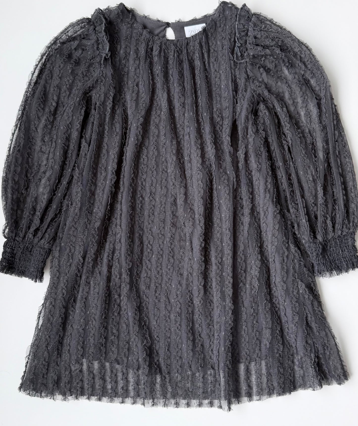Zara Dark Purple Textured Tulle Dress (6 Years)
