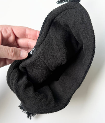 Kombi Black & Grey Striped Trapper Pom Hat (12-24 Months)