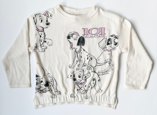 Zara x Disney 101 Dalmatians White & Pink Fuzzy Pullover Sweater (6 Years)