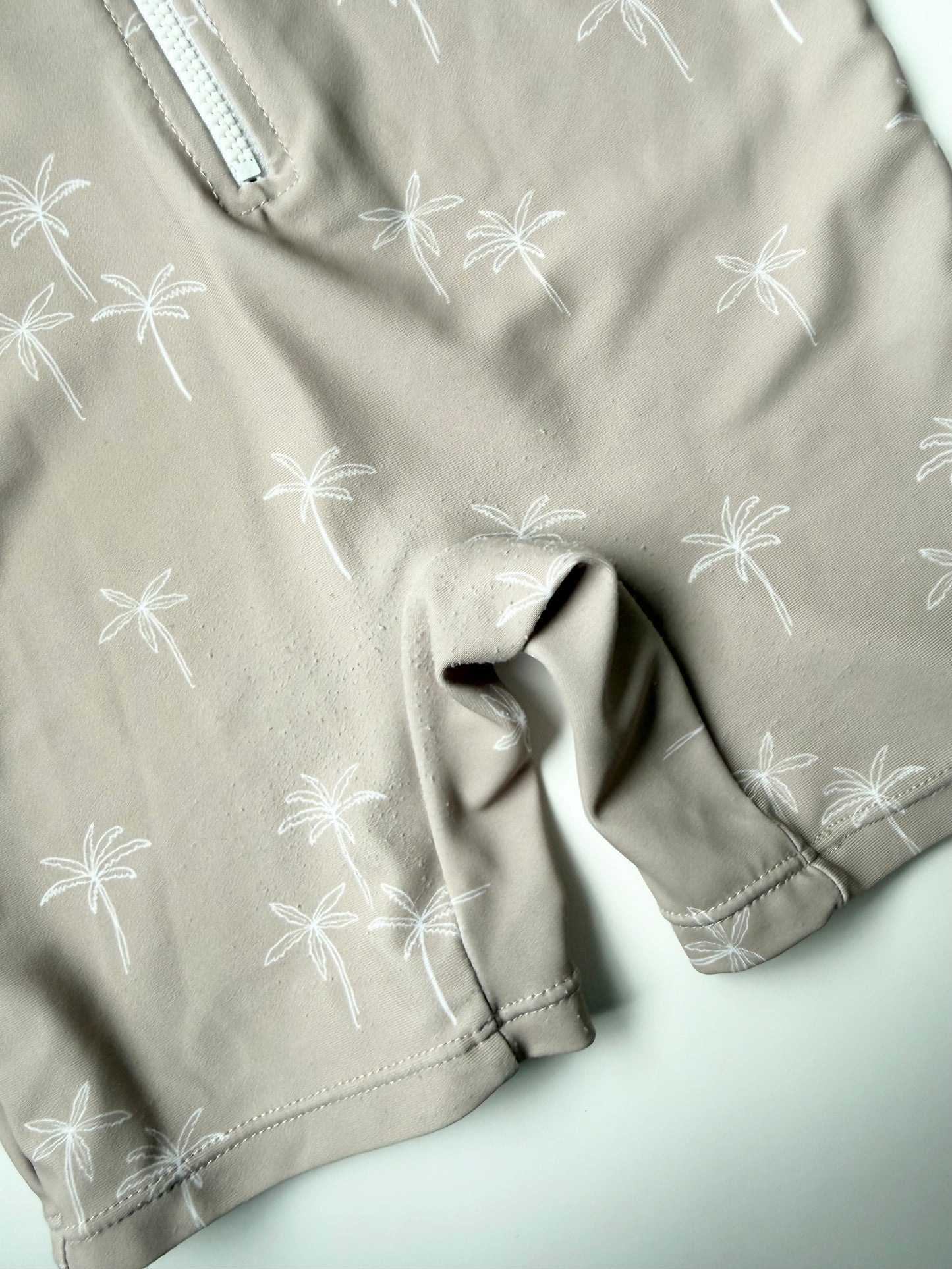 Current Tyed “The Oliver” Beige Palm Trees Sunsuit (2T)
