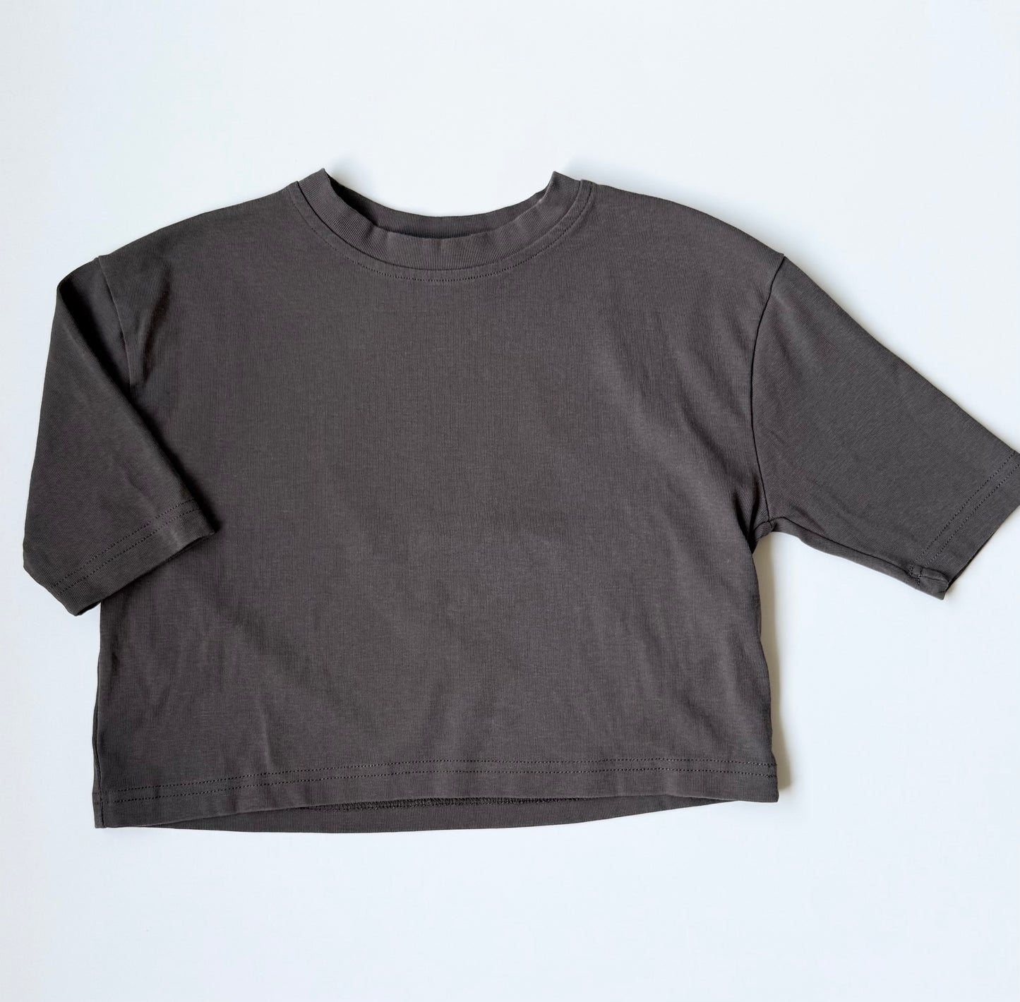 Kindly Dark Grey/Brown Boxy T-Shirt (1 Year)