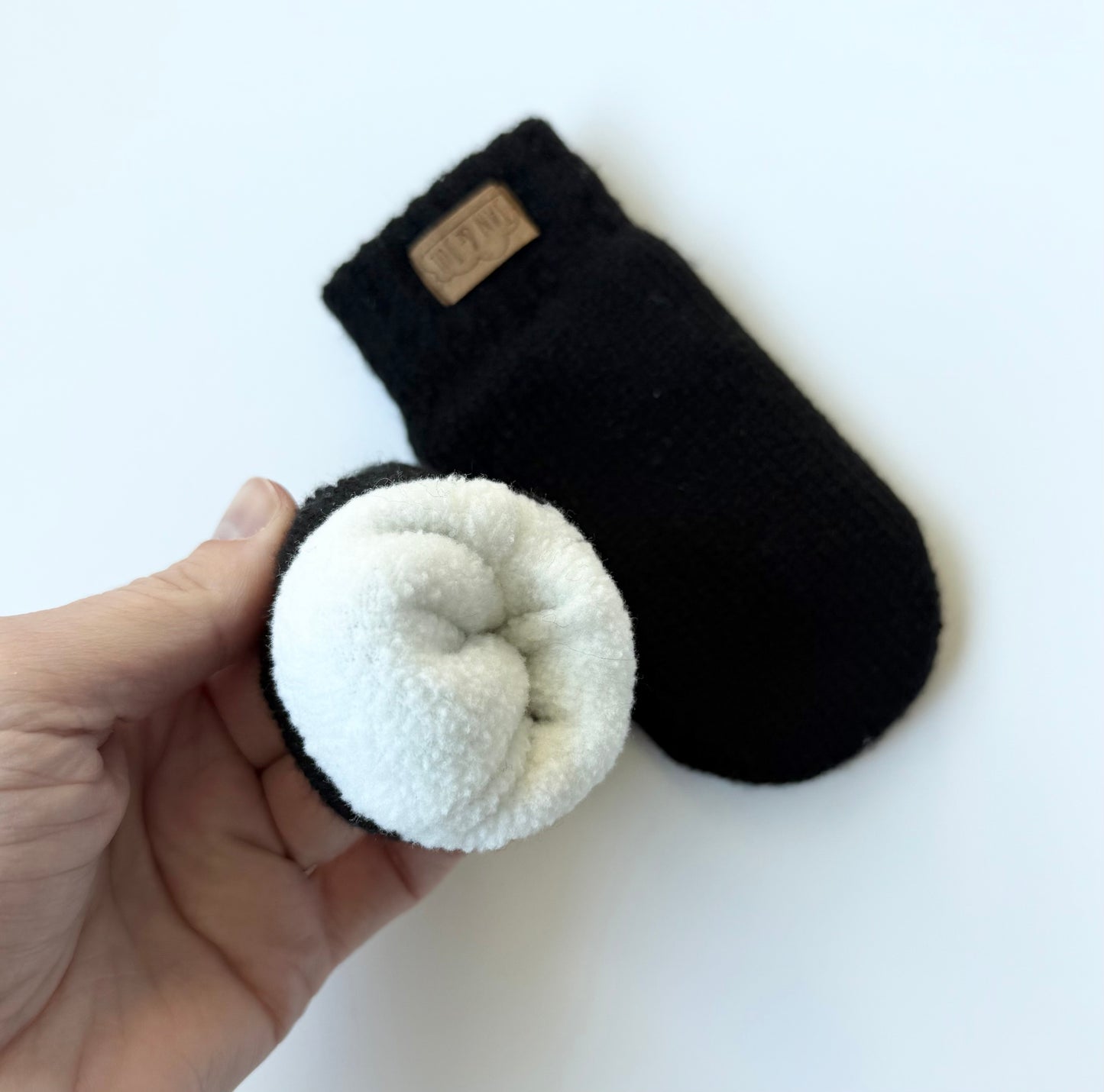 Jan & Jul Black Cozy Knit Mittens (3-9 Months)