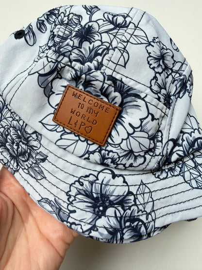 LP Apparel Blue Floral Bucket Sun Hat (6-12 Months)