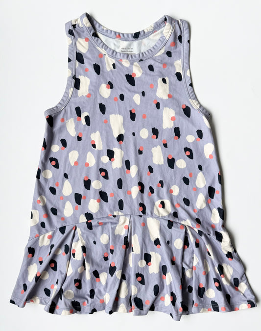 Hanna Andersson Purple Patterned Peplum Tank Dress (6-7 Years)