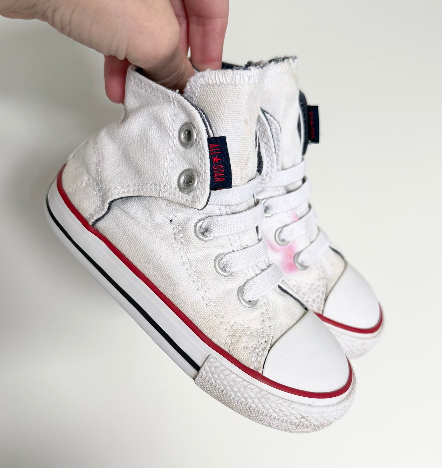 Converse White High Top Stretch Lace & Velcro Sneakers (8)