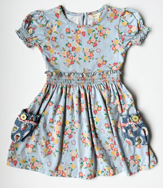 Matilda Jane Blue Floral Pocket Front Dress (4 Years)