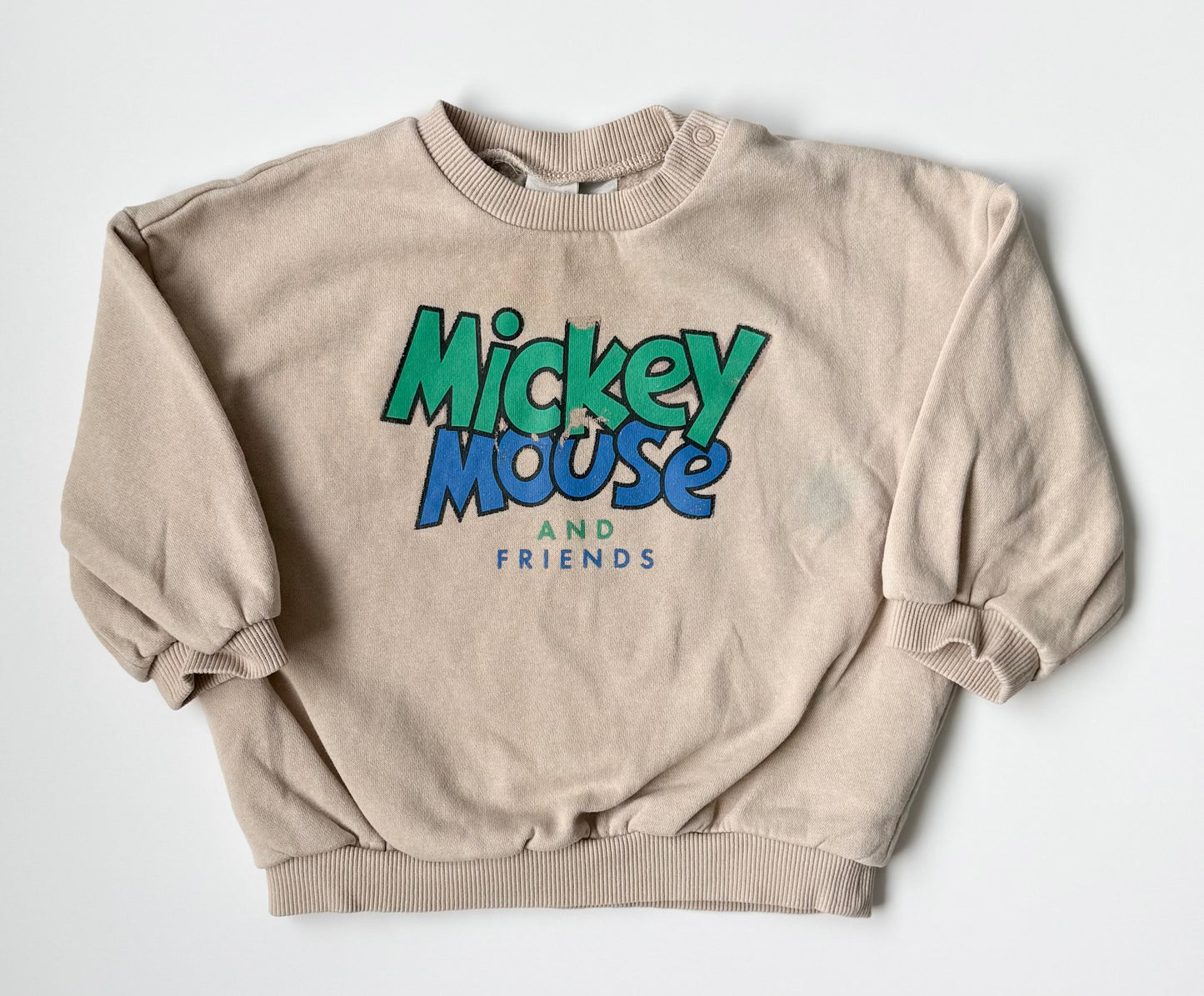 H&M x Disney Beige Mickey Mouse & Friends AOP Sweater & Pants Set (12-18 Months)