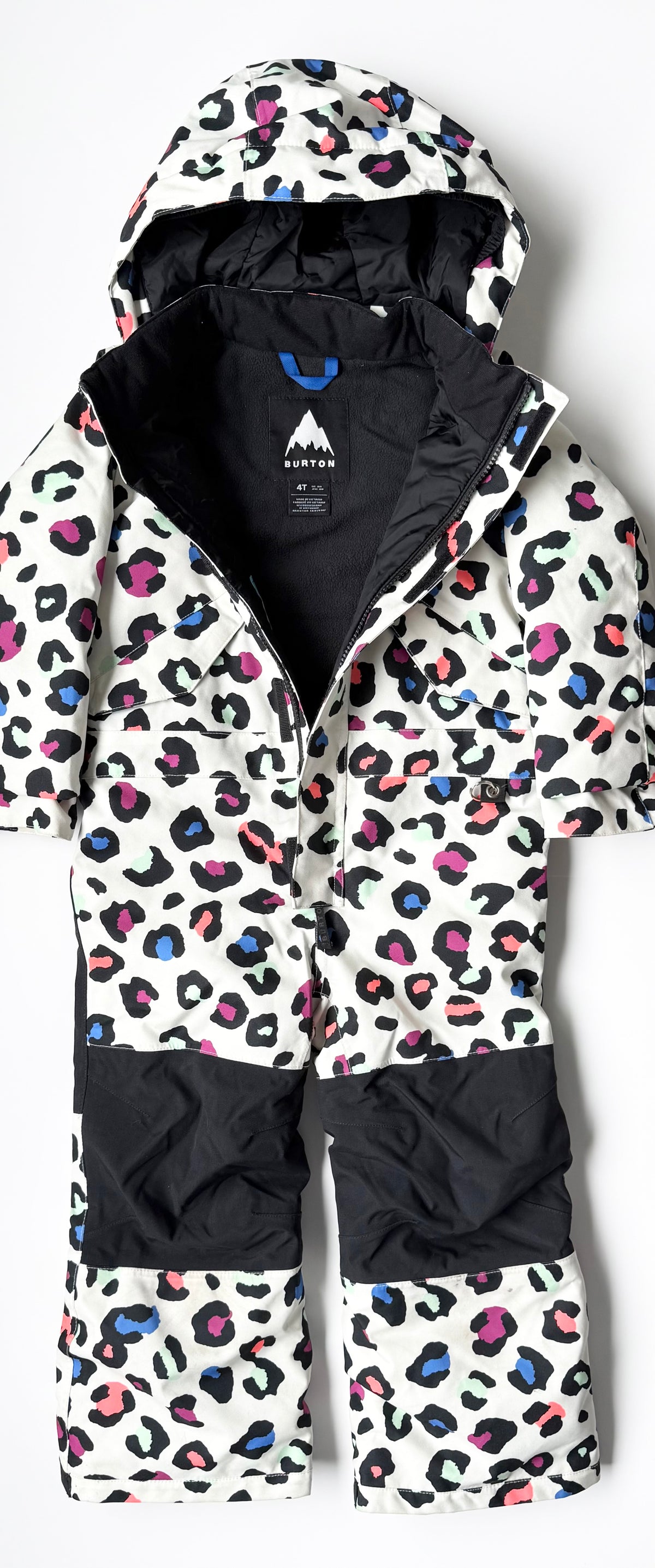 Burton White Colorful Cheetah One Peice Snow Suit (4 Years)