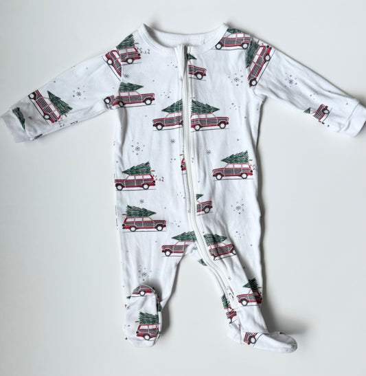 Petit Lem White Christmas Tree Car Sleeper (3 Months)