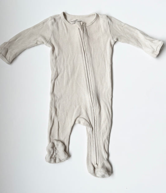 Caden Lane Off White Waffled Sleeper (0-3 Months)
