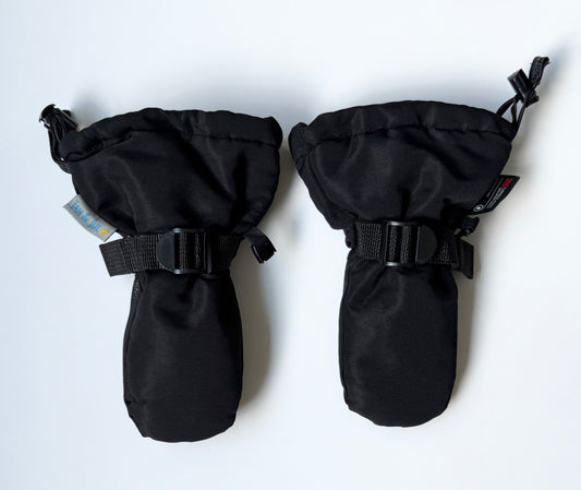 Jan & Jul Black Fleece Lined Toasty Dry Mittens - Extra Small (0-2 Years)